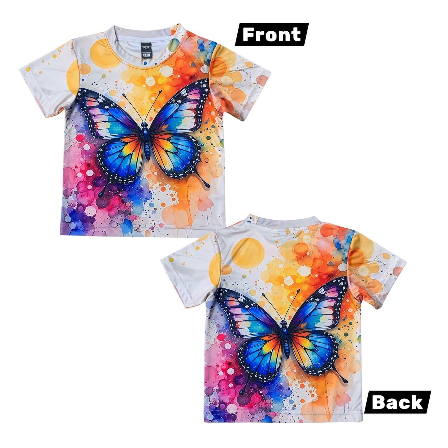 BUTTERFLY KIDS 3D PRINT KIDS JERSEY T-SHIRT