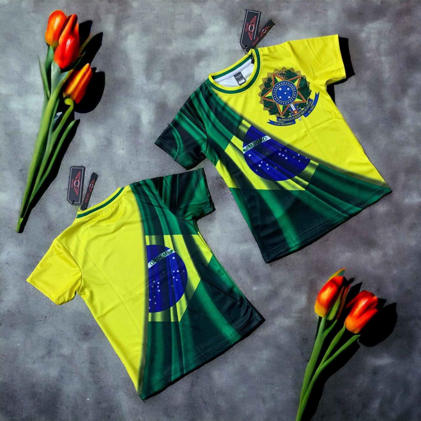BRAZIL FAN FULL BODY PRINT KIDS JERSEY 01