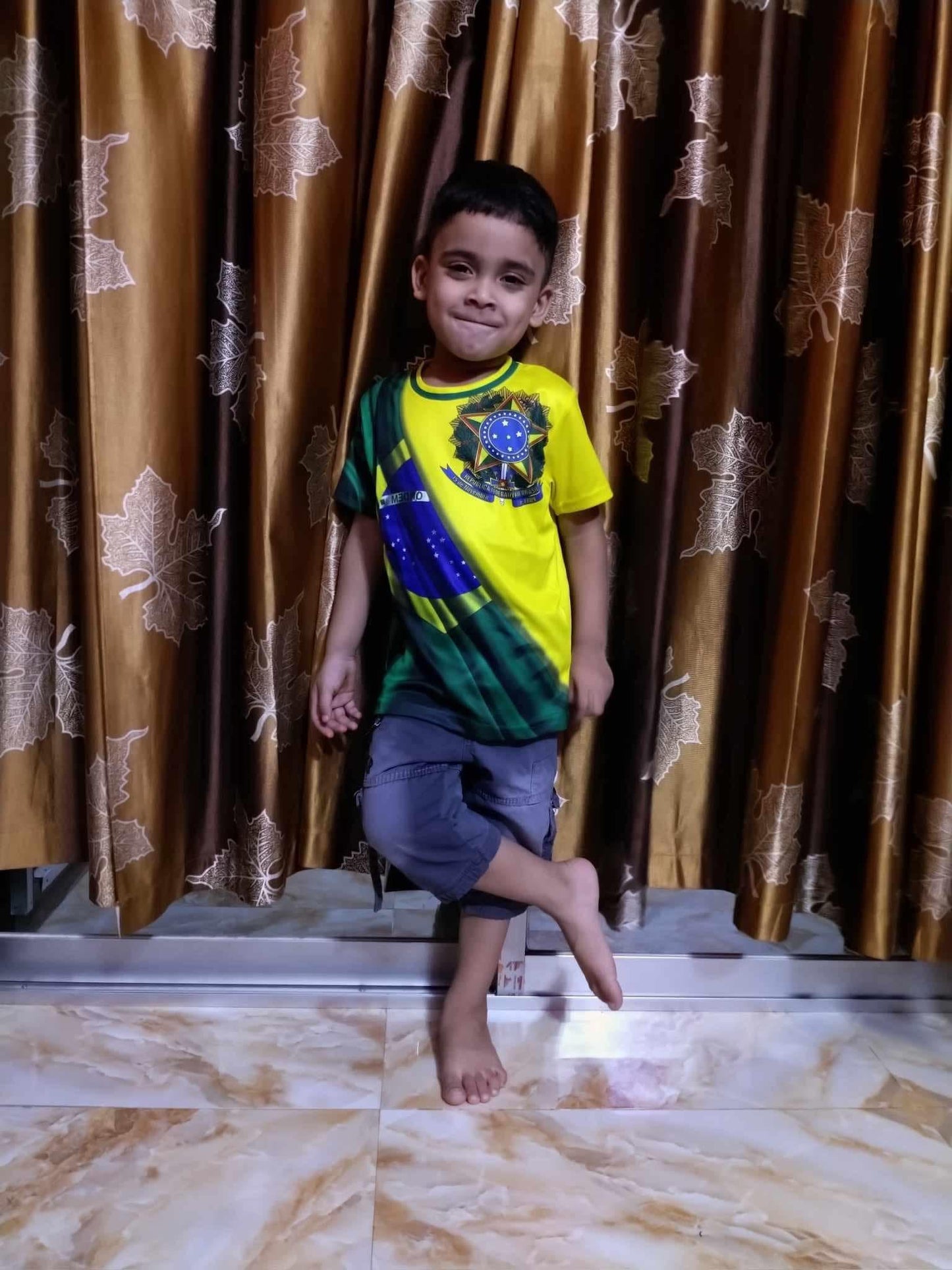 BRAZIL FAN FULL BODY PRINT KIDS JERSEY 01